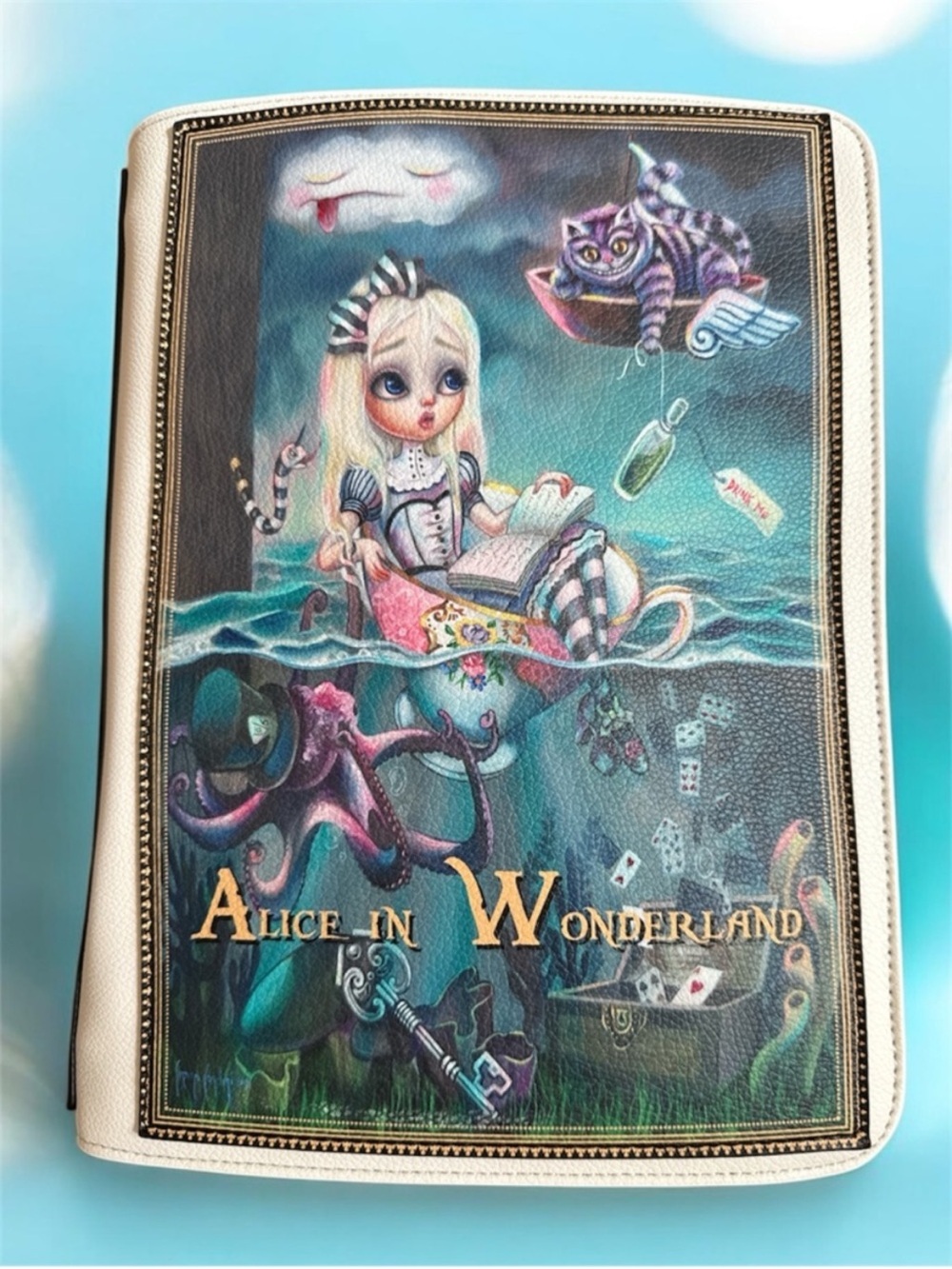 Alice in Wonderland Themed Backpack - Cream Accent